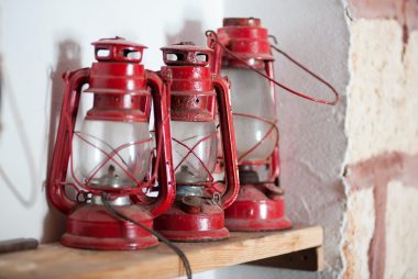 a red old lanterns